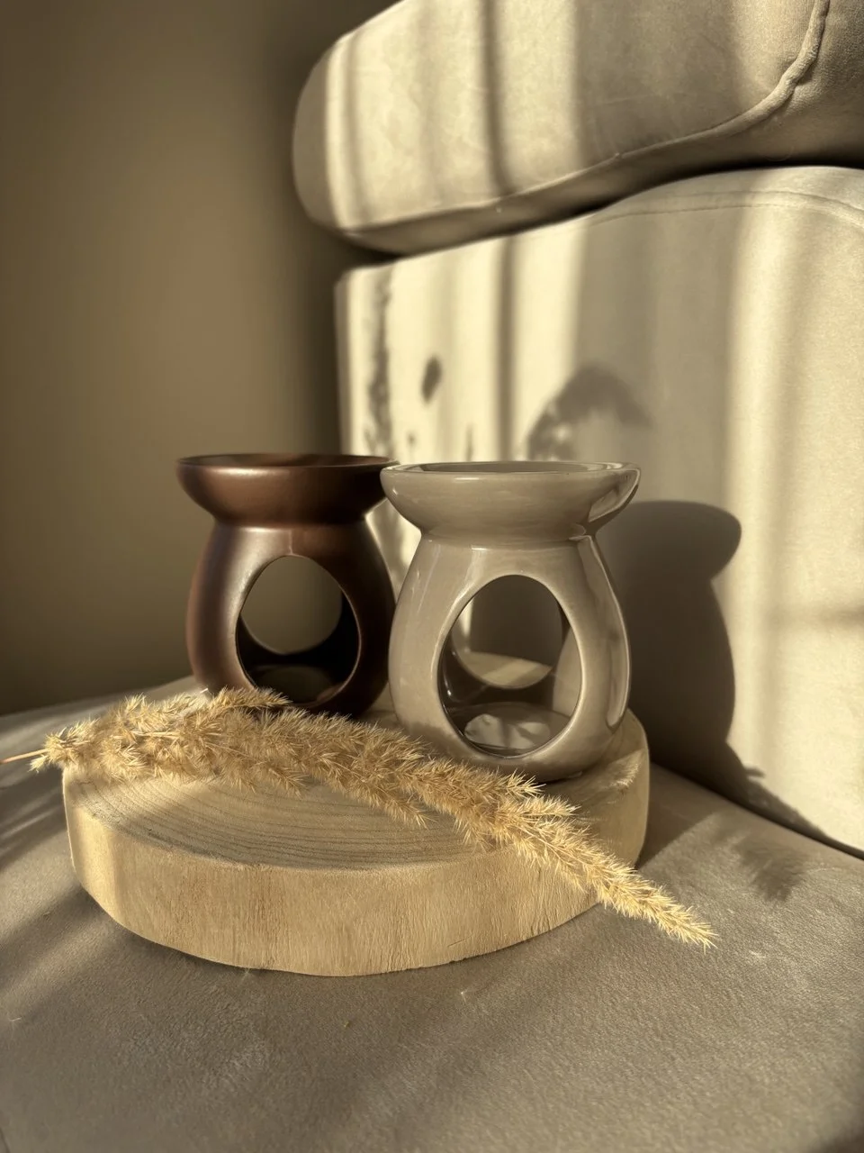 Kominek  brązowy ceramiczny