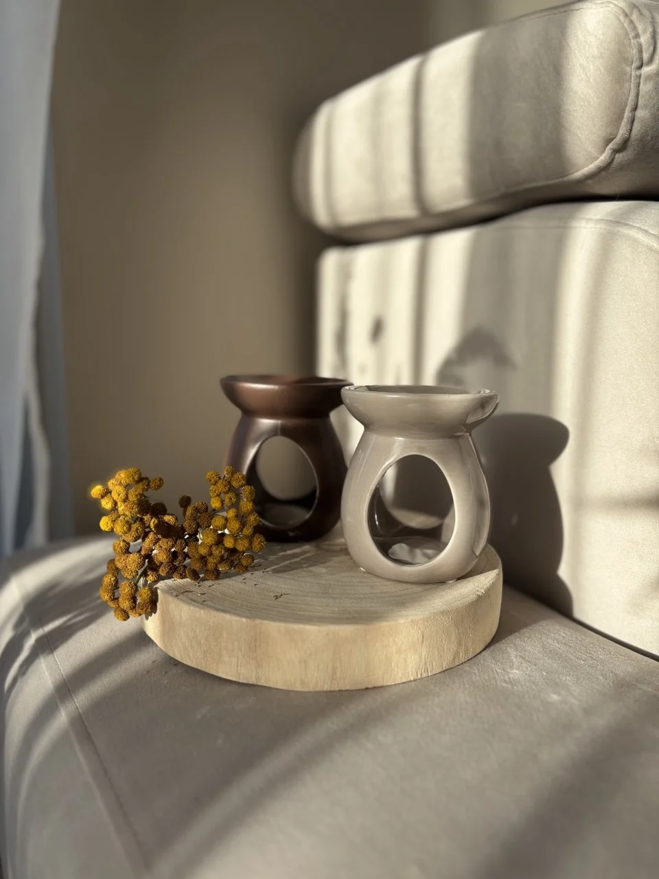 Kominek  kremowy ceramiczny